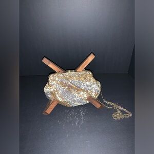 La Regale evening clutch bag chain straps with/kiss lock latch/vintage purse